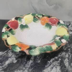 Vintage Authentic Fitz and Floyd Fruit Serving Plate Majolica Ceramics 1992 Rare