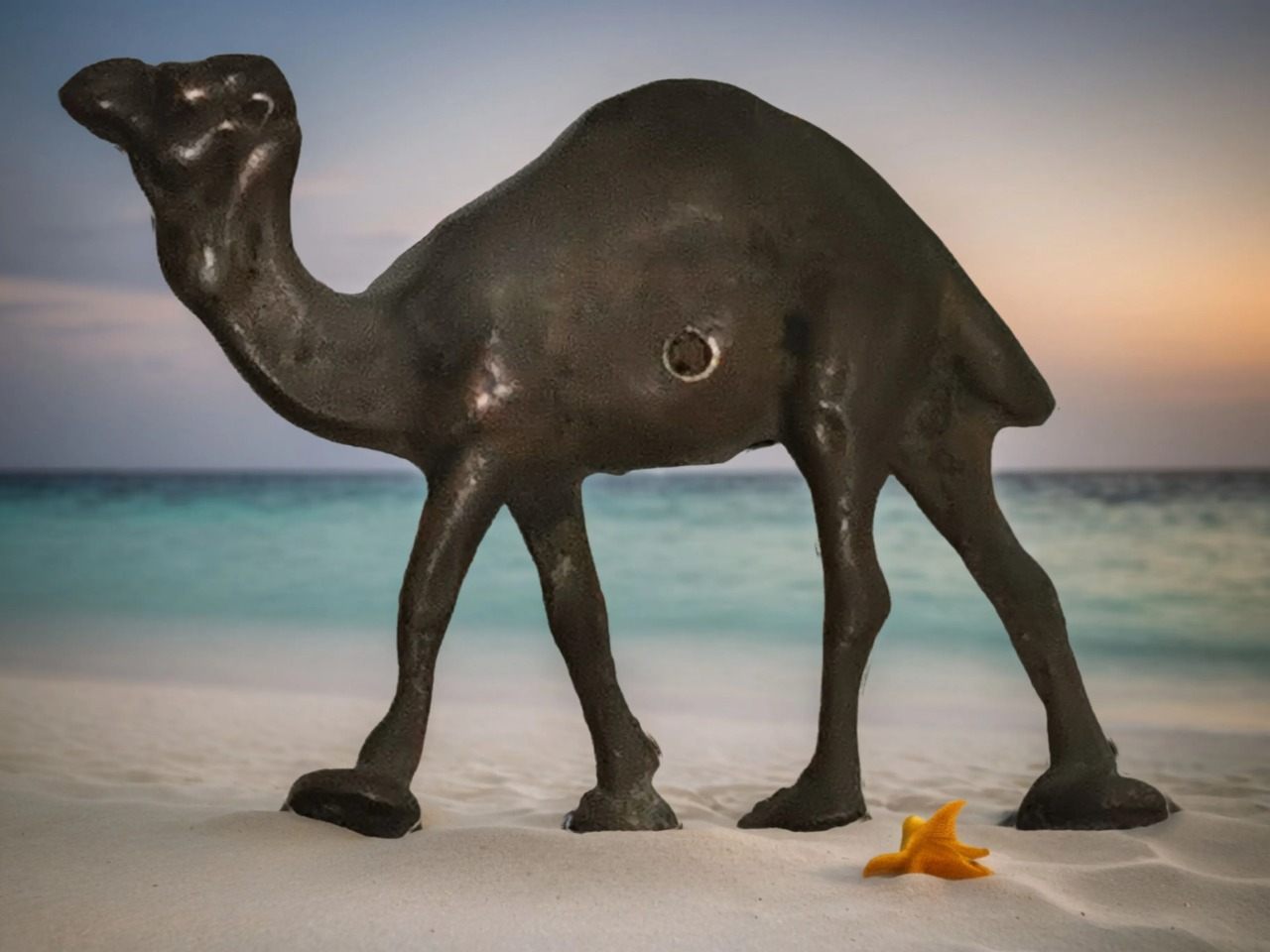 Vintage Beautiful Handmade Brass Show Piece Of Camel Used For Home Decor