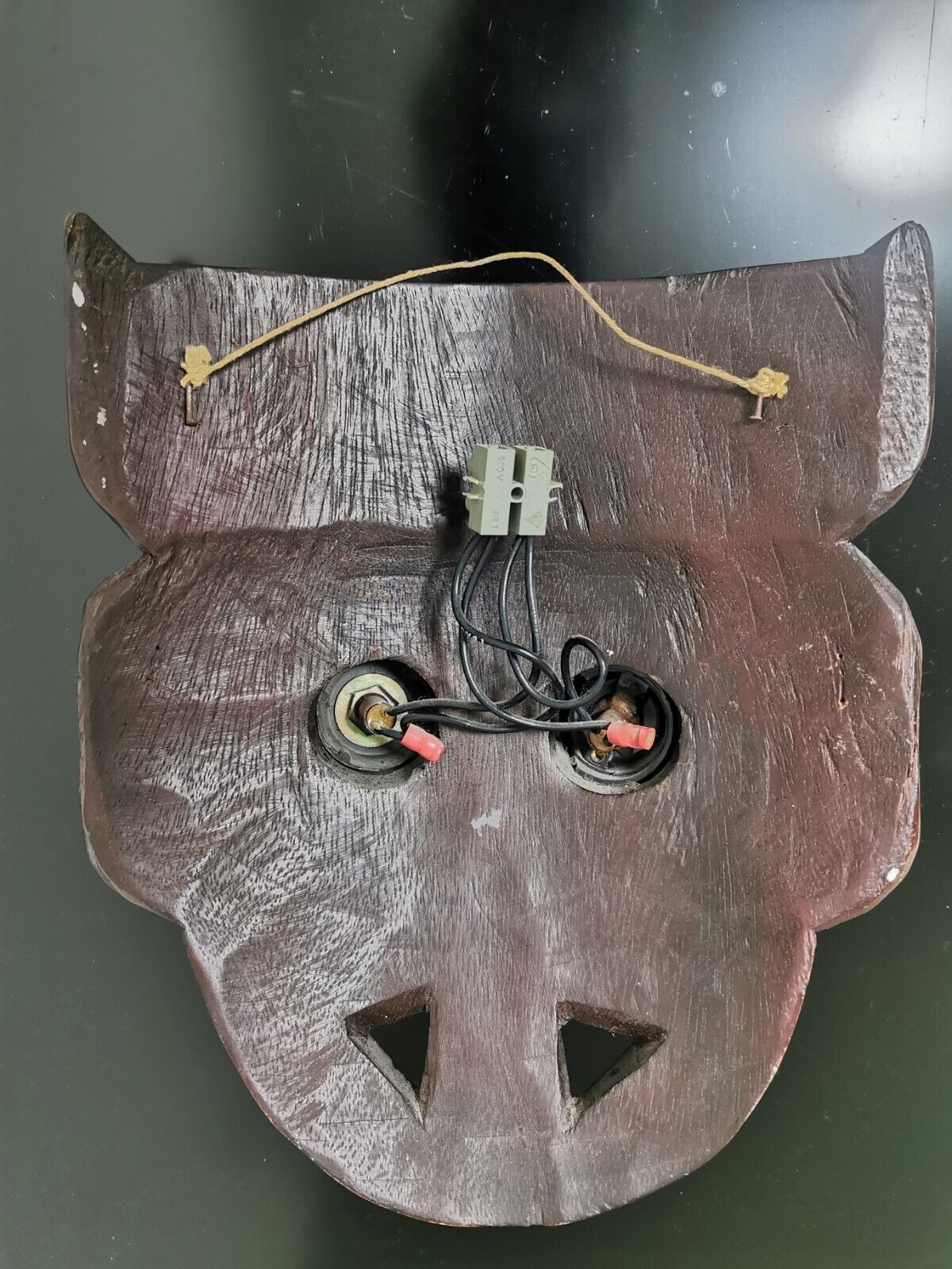Vintage Hand Carved Wooden Mask Wall Hanging Home Decor - Image 4