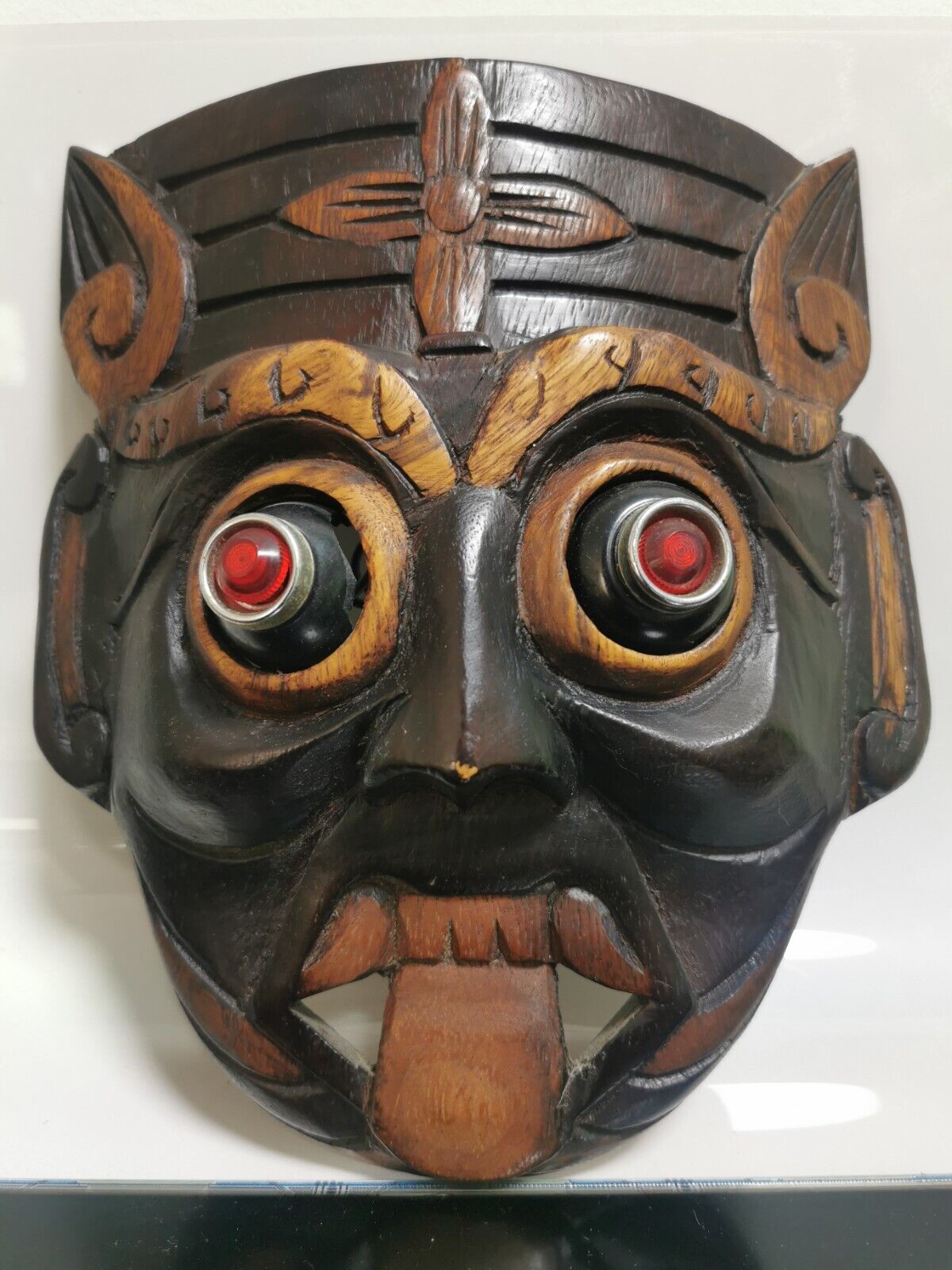 Vintage Hand Carved Wooden Mask Wall Hanging Home Decor - Image 5