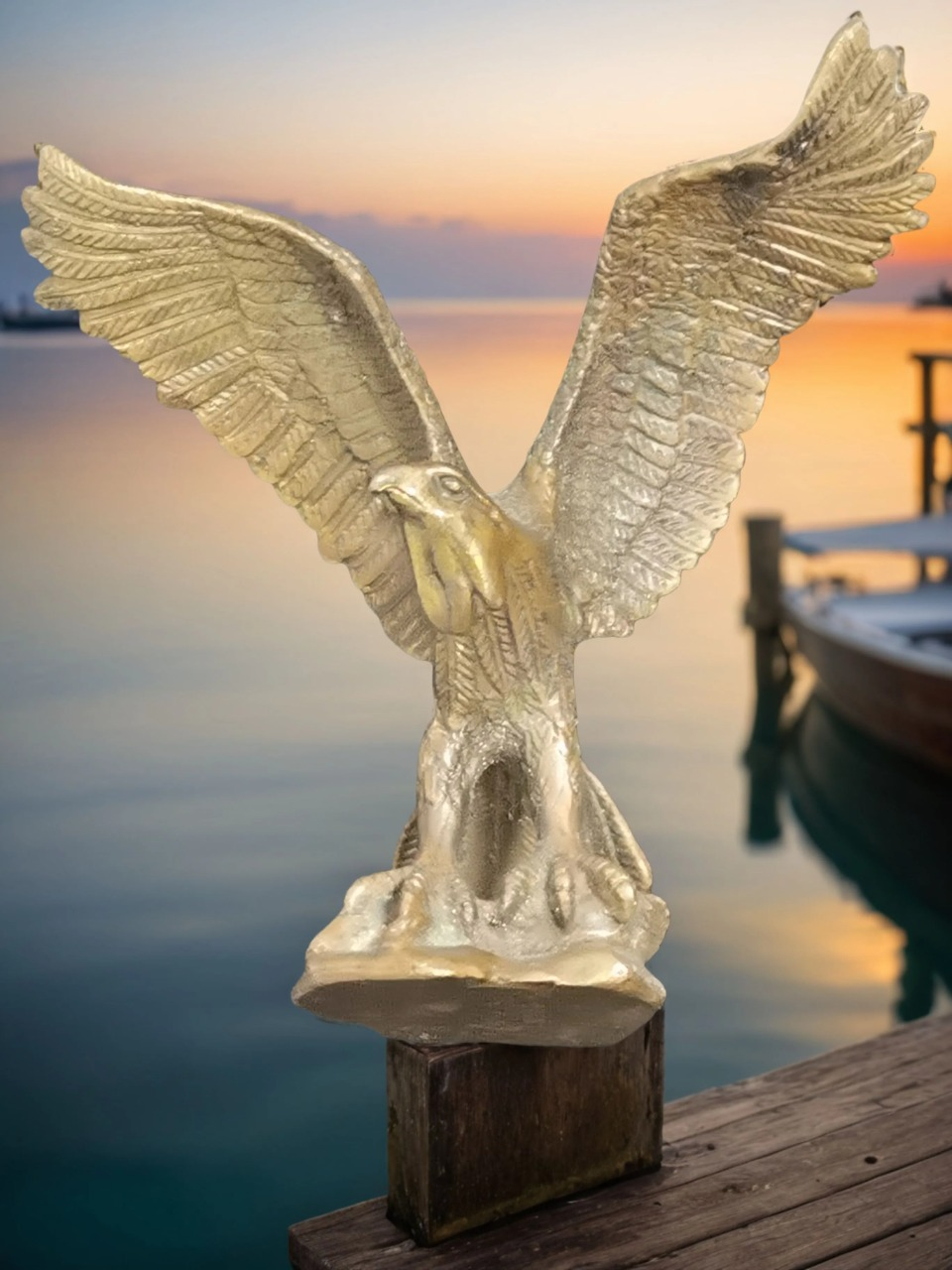 Vintage Solid Brass American Eagle Table Figurine Home Decor